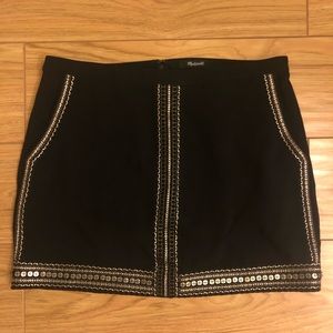 Madewell Sequin Embellished Black Skirt